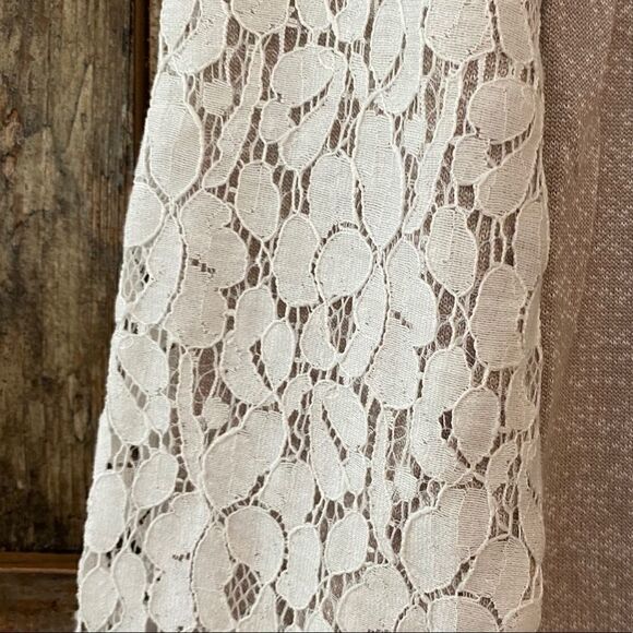 Philosophy S Tan Lace Shoulder Sleeves Casual Weekend Sweatshirt - Picture 8 of 13